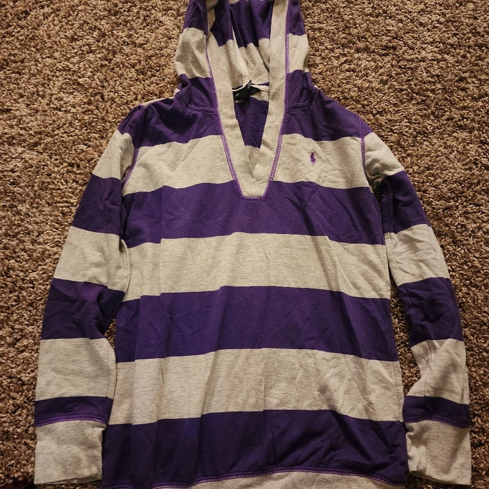 Ralph Lauren Purple and Cream Hoodie